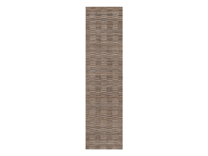 2'7" x 10'0" New Hand Loomed Brown Polyester Runner Oriental Rug - MOA10292212