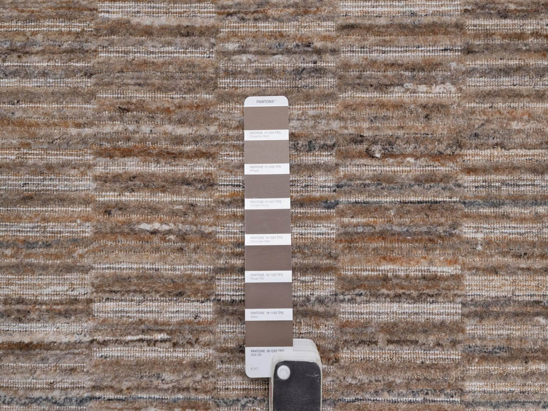 2'7" x 10'0" New Hand Loomed Brown Polyester Runner Oriental Rug - MOA10292212
