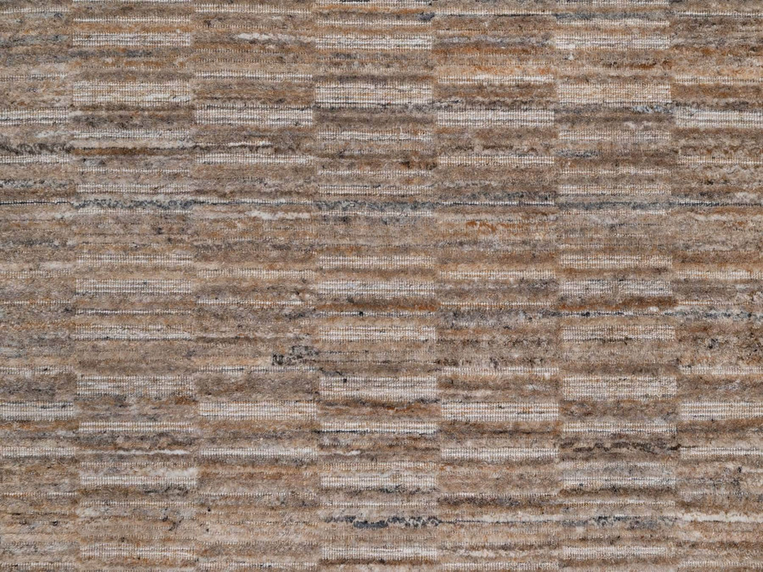 2'7" x 10'0" New Hand Loomed Brown Polyester Runner Oriental Rug - MOA10292212