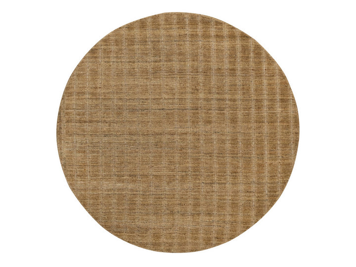 6'0" x 6'0" New Hand Loomed Brown Wool Round Oriental Rug - MOA10292213