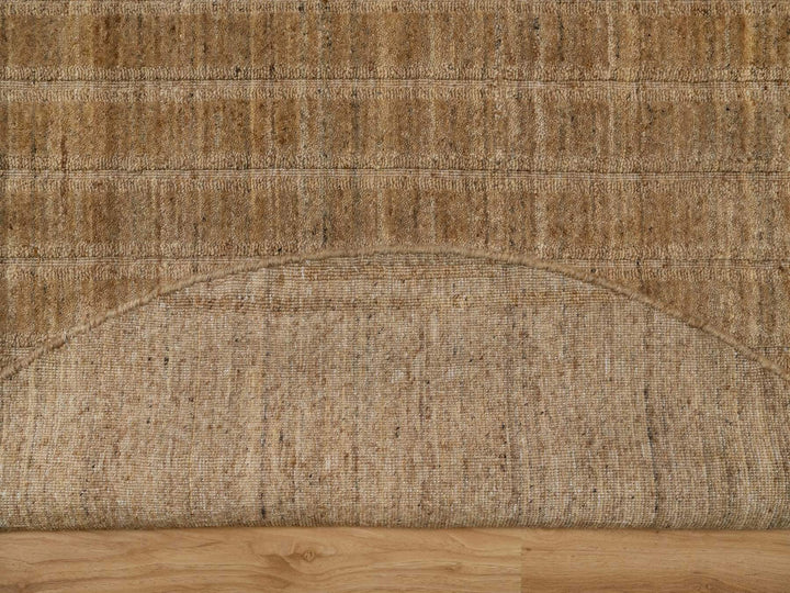 6'0" x 6'0" New Hand Loomed Brown Wool Round Oriental Rug - MOA10292213