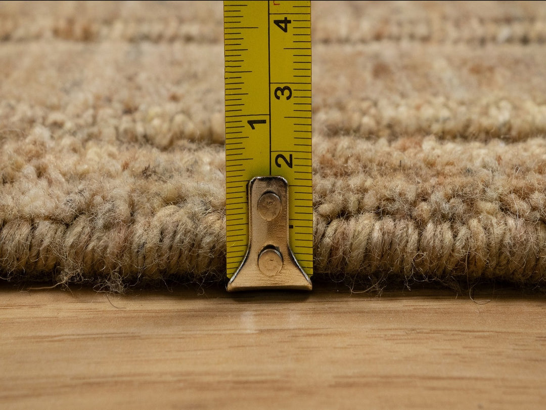 6'0" x 6'0" New Hand Loomed Brown Wool Round Oriental Rug - MOA10292213