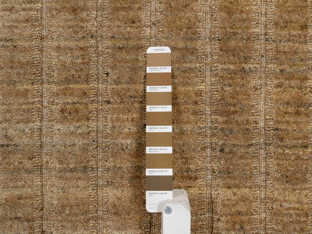 6'0" x 6'0" New Hand Loomed Brown Wool Round Oriental Rug - MOA10292214