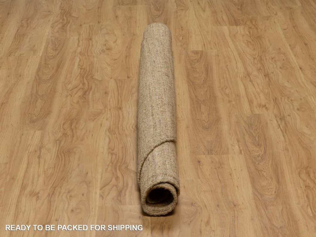 6'0" x 6'0" New Hand Loomed Brown Wool Round Oriental Rug - MOA10292214