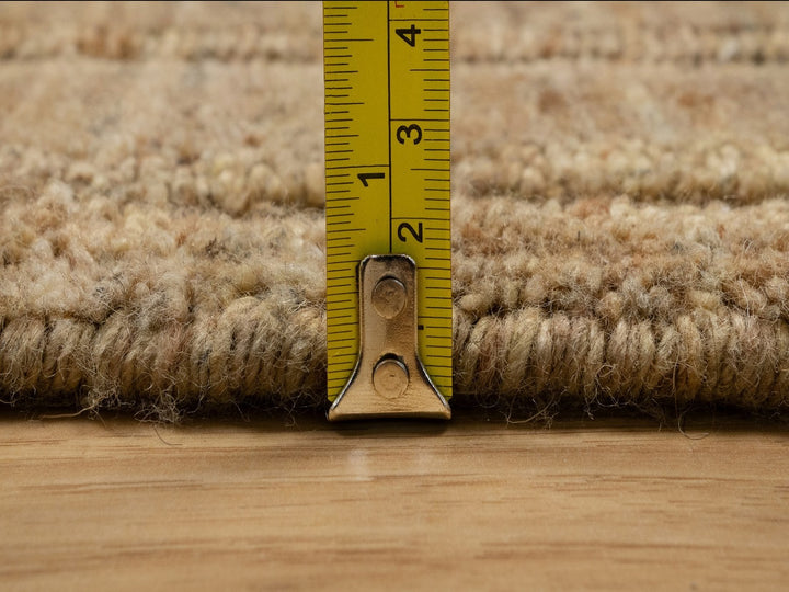 6'0" x 6'0" New Hand Loomed Brown Wool Round Oriental Rug - MOA10292214