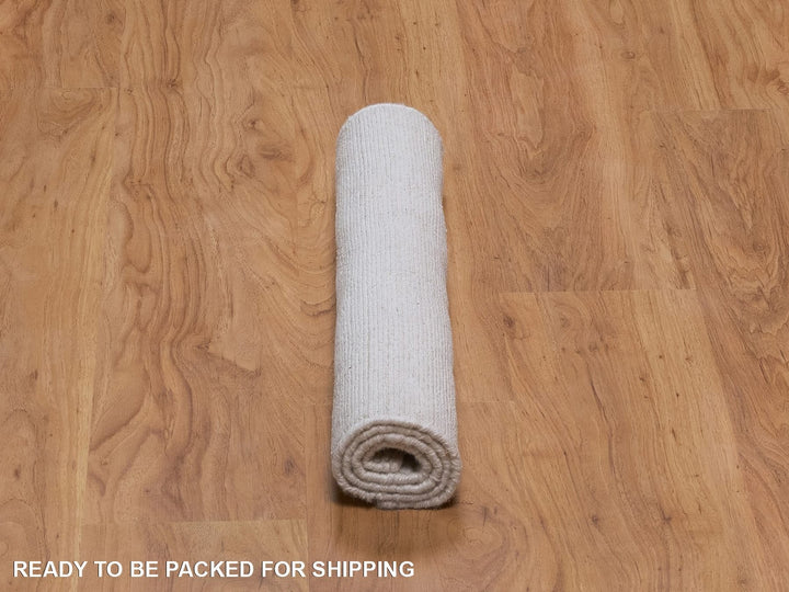 2'1" x 3'1" New Hand Loomed Ivory Wool Rectangle Oriental Rug - MOA10292218