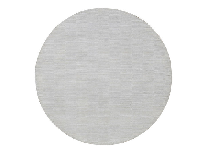 5'0" x 5'0" New Hand Loomed Ivory Wool Round Oriental Rug - MOA10292221