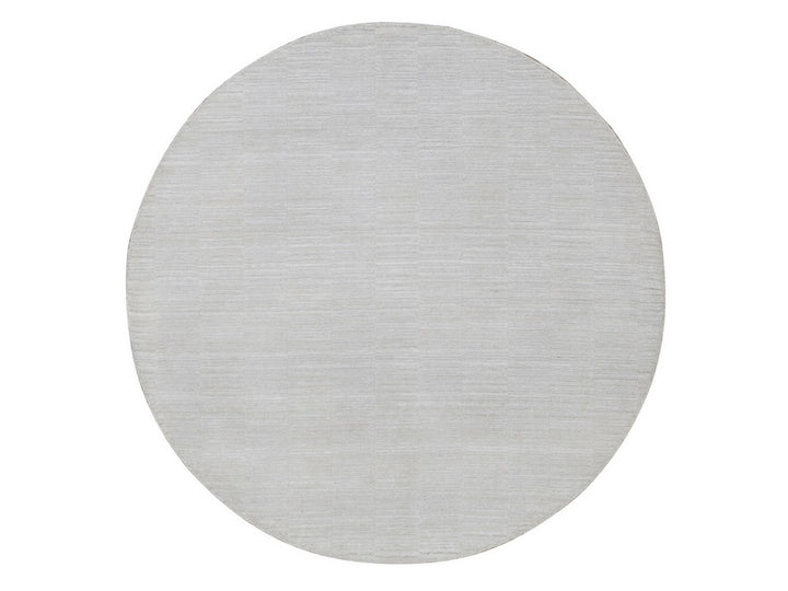 5'0" x 5'0" New Hand Loomed Ivory Wool Round Oriental Rug - MOA10292222