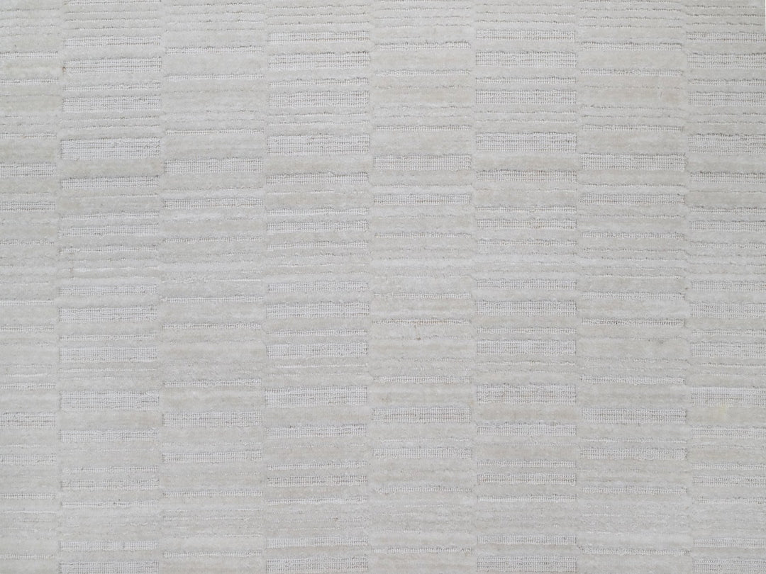 5'0" x 5'0" New Hand Loomed Ivory Wool Round Oriental Rug - MOA10292222