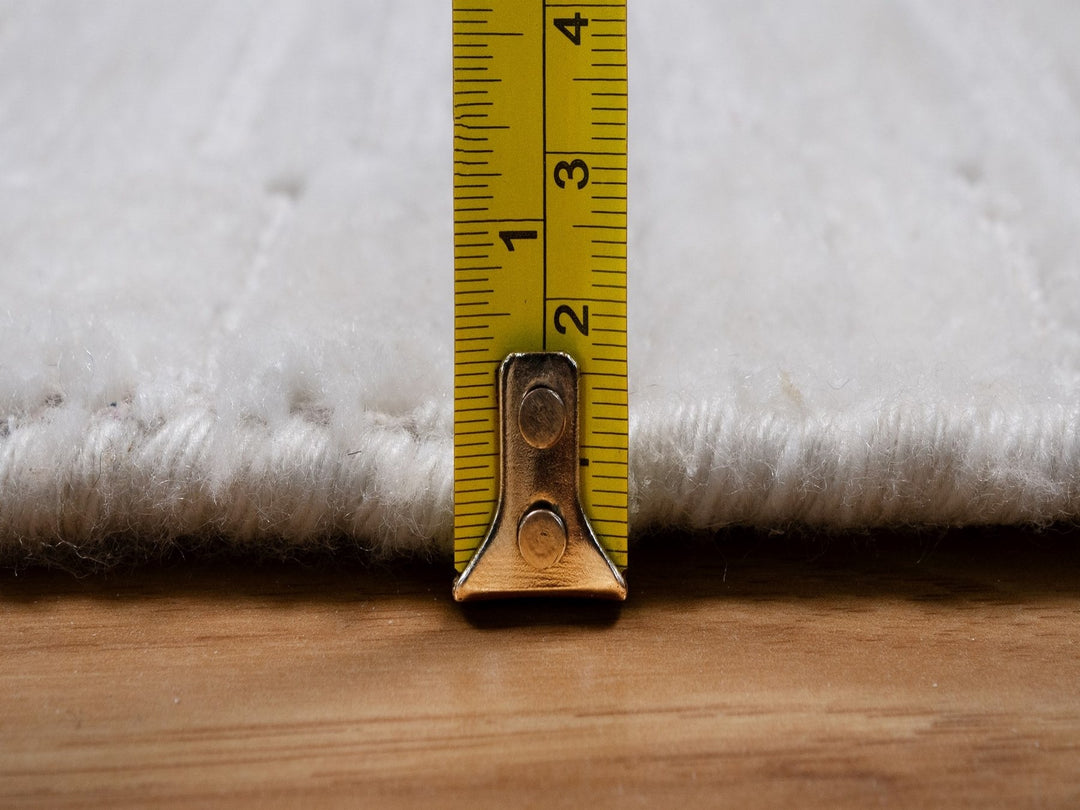 5'0" x 5'0" New Hand Loomed Ivory Wool Round Oriental Rug - MOA10292222