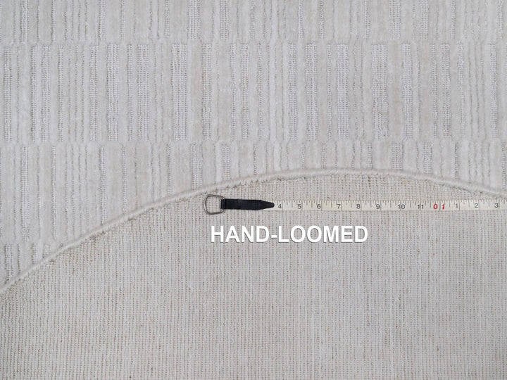 5'0" x 5'0" New Hand Loomed Ivory Wool Round Oriental Rug - MOA10292222