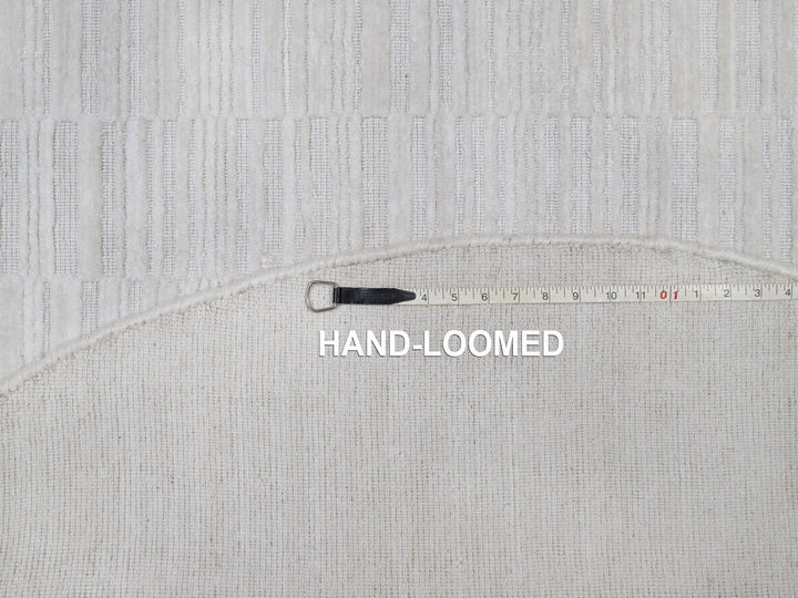 6'0" x 6'0" New Hand Loomed Ivory Wool Round Oriental Rug - MOA10292223