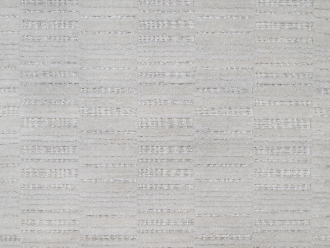 2'6" x 11'11" New Hand Loomed Ivory Wool Runner Oriental Rug - MOA10292224