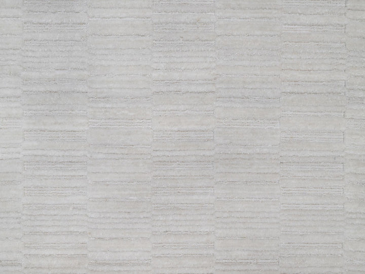 2'6" x 11'11" New Hand Loomed Ivory Wool Runner Oriental Rug - MOA10292224