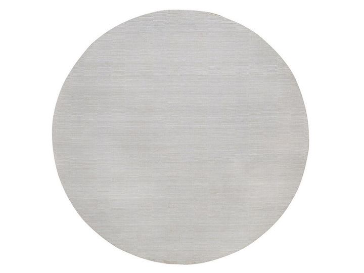 8'0" x 8'0" New Hand Loomed Ivory Polyester Round Oriental Rug - MOA10292225