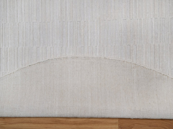 8'0" x 8'0" New Hand Loomed Ivory Wool Round Oriental Rug - MOA10292225