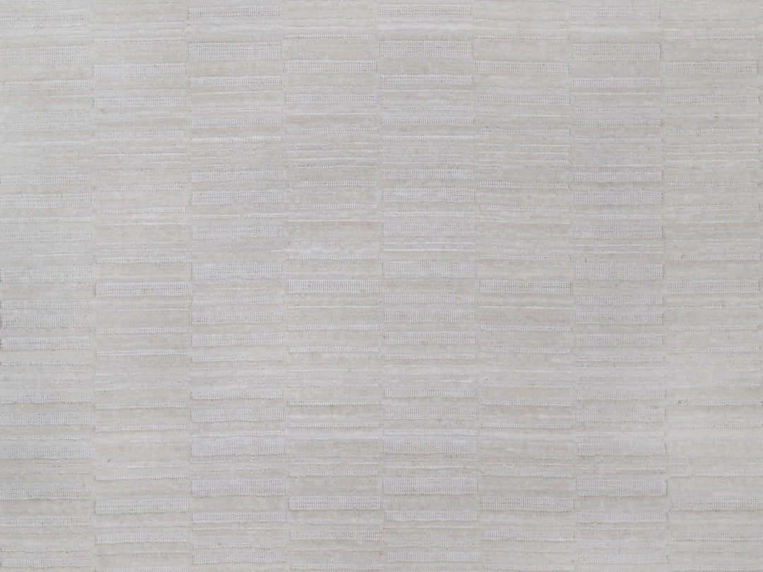 8'0" x 8'0" New Hand Loomed Ivory Wool Round Oriental Rug - MOA10292225