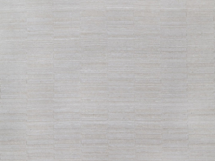 8'0" x 8'0" New Hand Loomed Ivory Wool Round Oriental Rug - MOA10292226