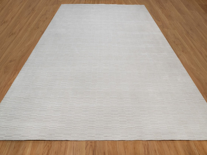 12'1" x 15'0" New Hand Loomed Ivory Wool Rectangle Oriental Rug - MOA10292227