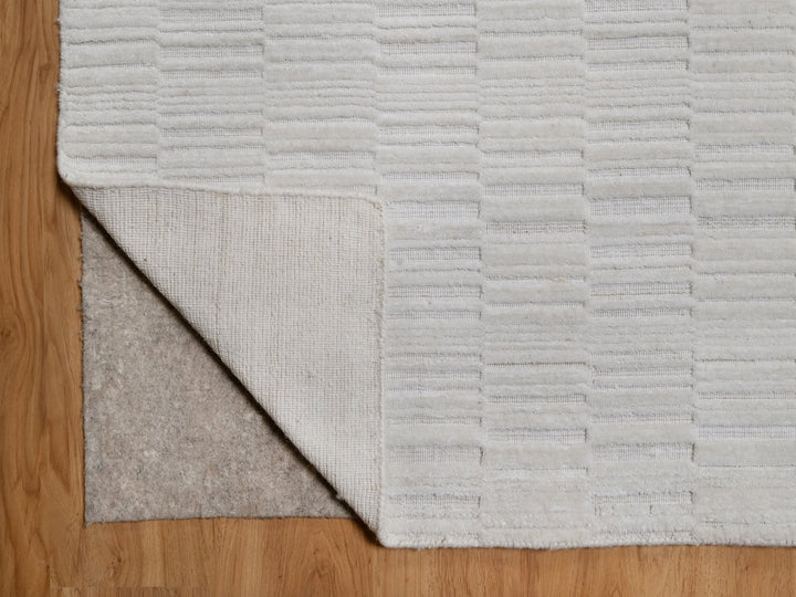 12'1" x 15'0" New Hand Loomed Ivory Polyester Rectangle Oriental Rug - MOA10292227