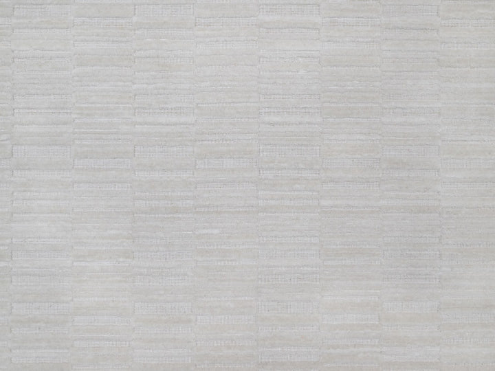 12'1" x 15'0" New Hand Loomed Ivory Polyester Rectangle Oriental Rug - MOA10292227