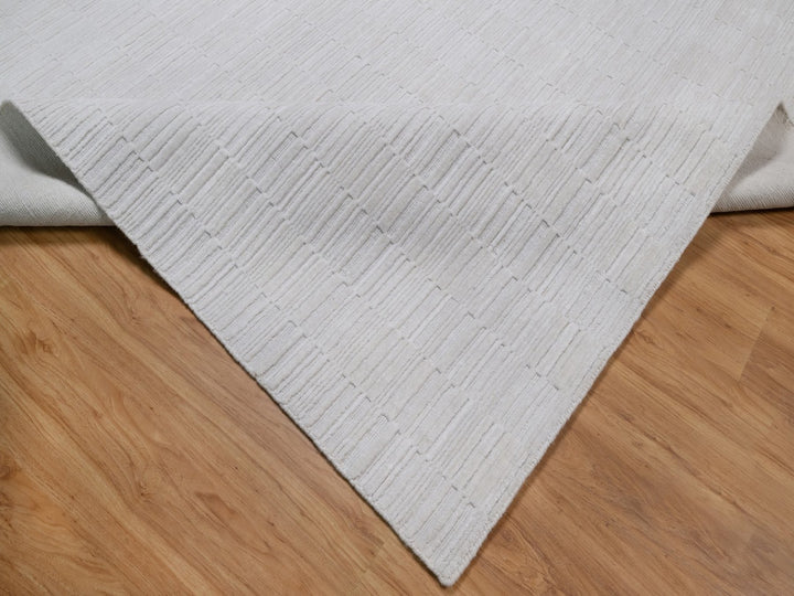 10'1" x 13'11" New Hand Loomed Ivory Wool Rectangle Oriental Rug - MOA10292228