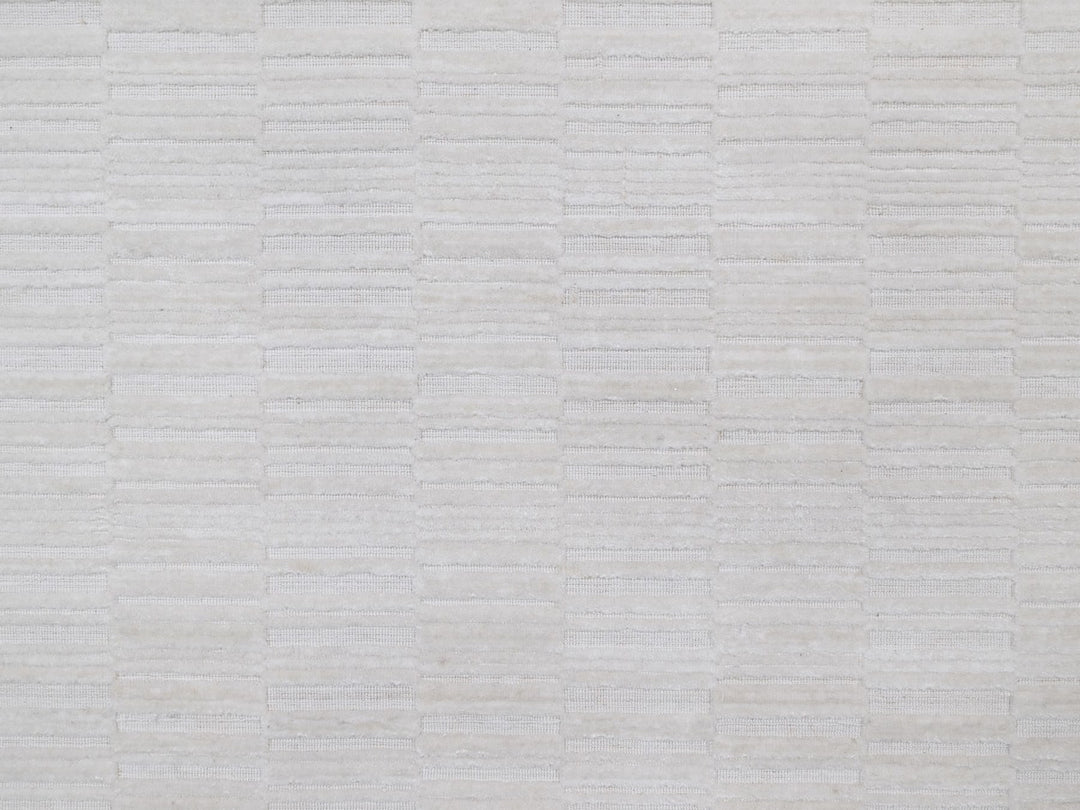 10'1" x 13'11" New Hand Loomed Ivory Wool Rectangle Oriental Rug - MOA10292228