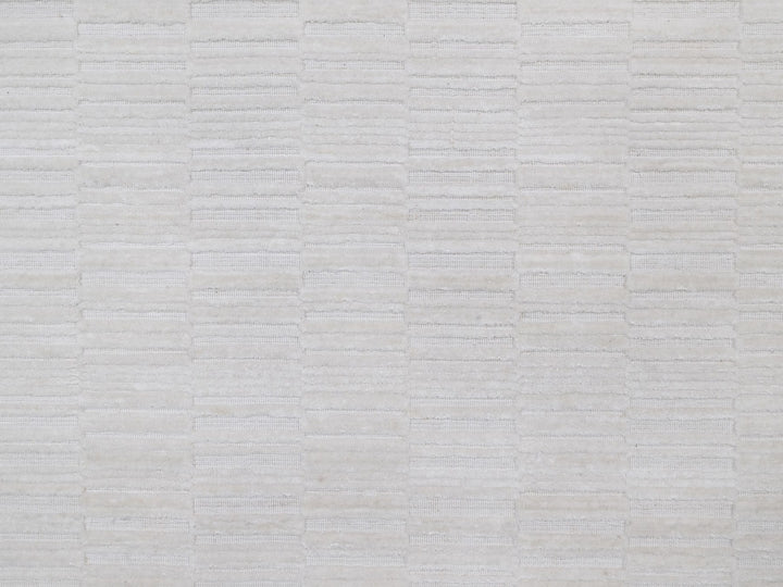 10'1" x 13'11" New Hand Loomed Ivory Wool Rectangle Oriental Rug - MOA10292228