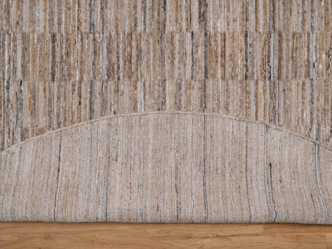 8'0" x 8'0" New Hand Loomed Brown Wool Round Oriental Rug - MOA10292229