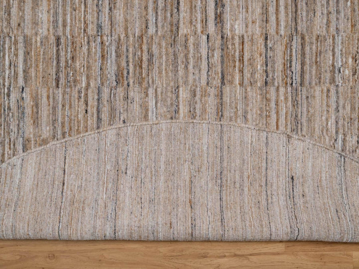 8'0" x 8'0" New Hand Loomed Brown Wool Round Oriental Rug - MOA10292229