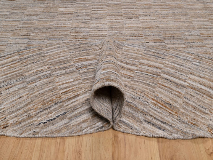 8'0" x 8'0" New Hand Loomed Brown Polyester Round Oriental Rug - MOA10292229