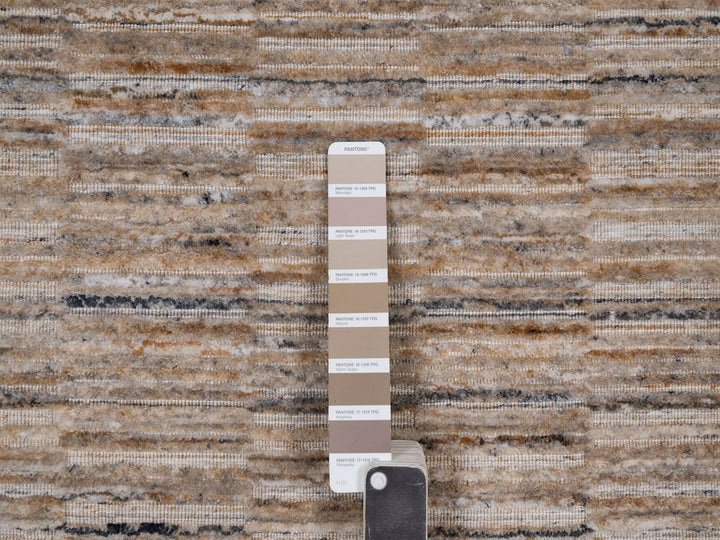 8'0" x 8'0" New Hand Loomed Brown Wool Round Oriental Rug - MOA10292229