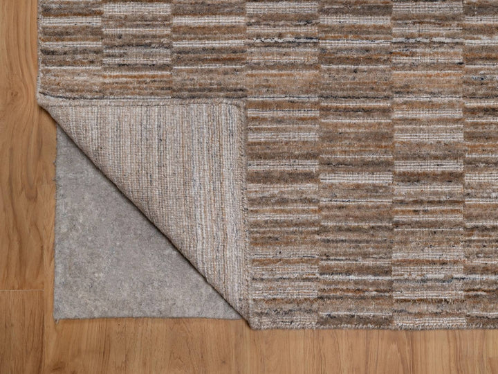 9'1" x 12'0" New Hand Loomed Brown Wool Rectangle Oriental Rug - MOA10292230