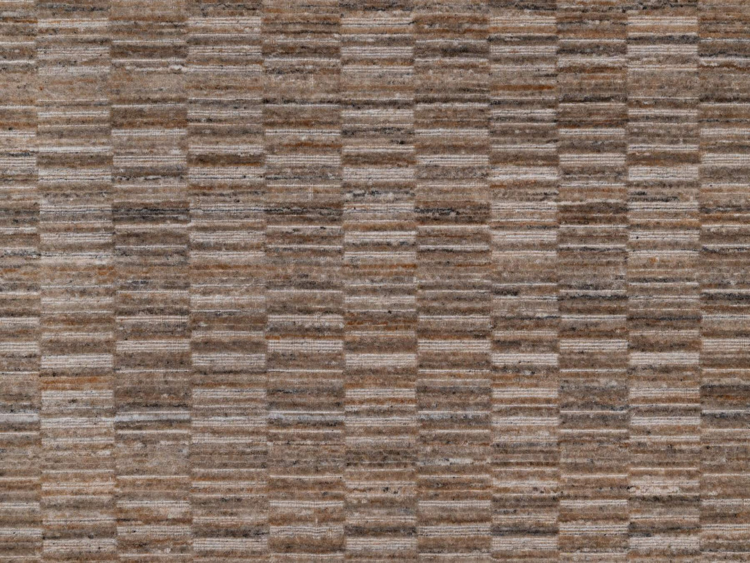 9'1" x 12'0" New Hand Loomed Brown Wool Rectangle Oriental Rug - MOA10292230