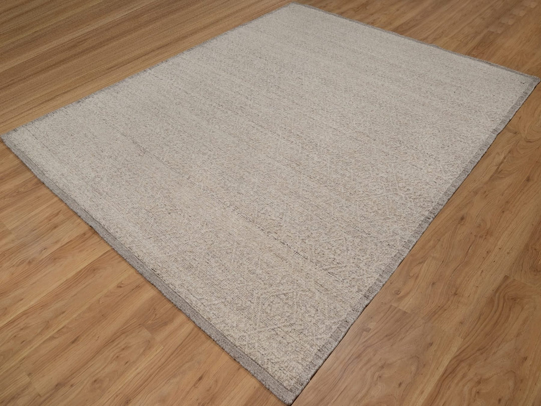 8'0" x 10'1" New Hand Knotted Brown Wool Rectangle Oriental Rug - MOA10292233