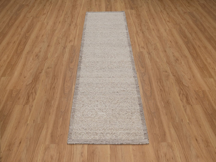 2'5" x 8'2" New Hand Knotted Brown Wool Runner Oriental Rug - MOA10292234