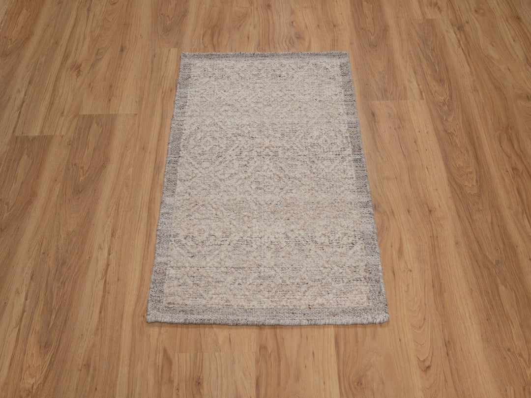 2'0" x 3'1" New Hand Knotted Brown Wool Rectangle Oriental Rug - MOA10292237