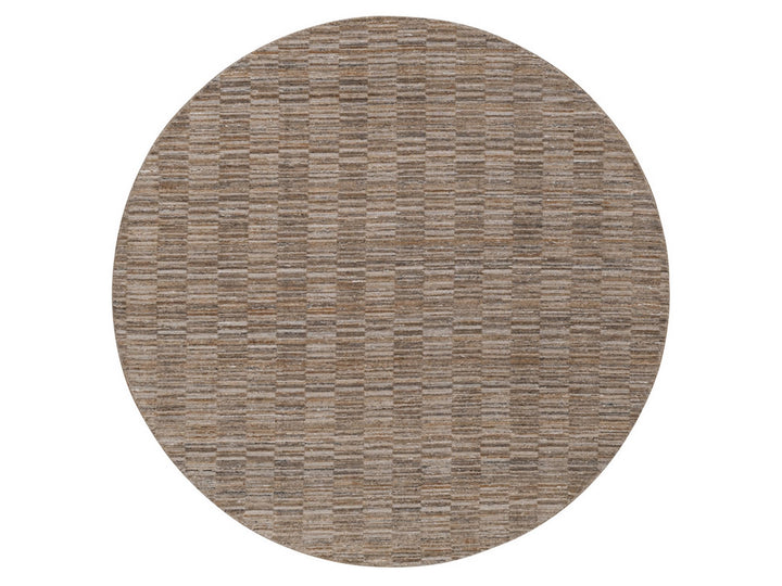 8'0" x 8'0" New Hand Loomed Brown Wool Round Oriental Rug - MOA10292240