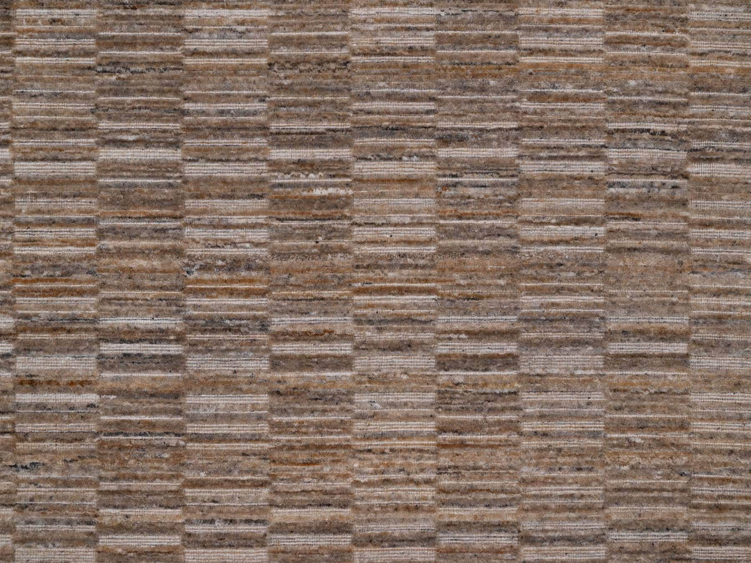 8'0" x 8'0" New Hand Loomed Brown Wool Round Oriental Rug - MOA10292240