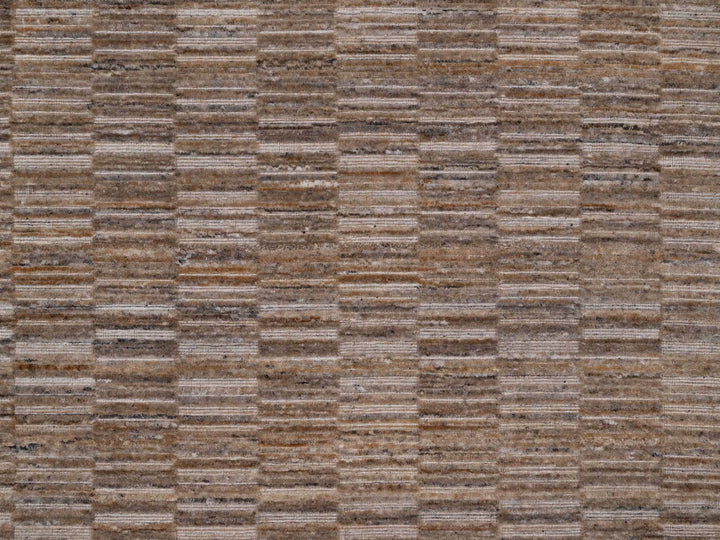 8'0" x 8'0" New Hand Loomed Brown Wool Round Oriental Rug - MOA10292240