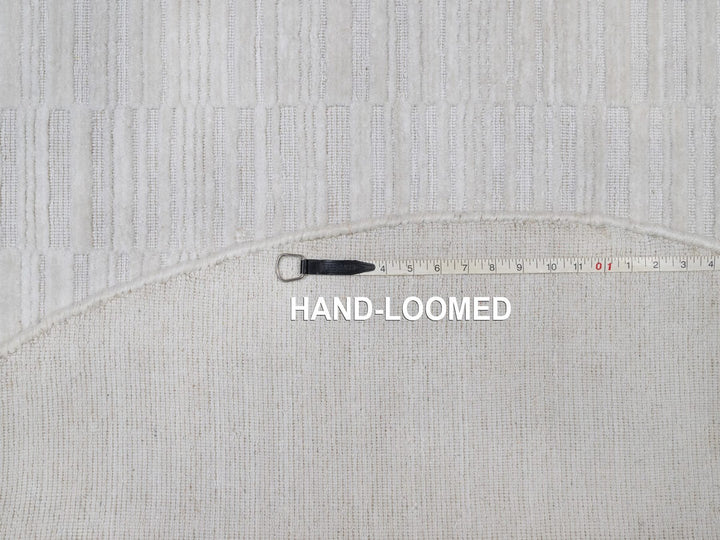 6'0" x 6'0" New Hand Loomed Ivory Wool Round Oriental Rug - MOA10292241