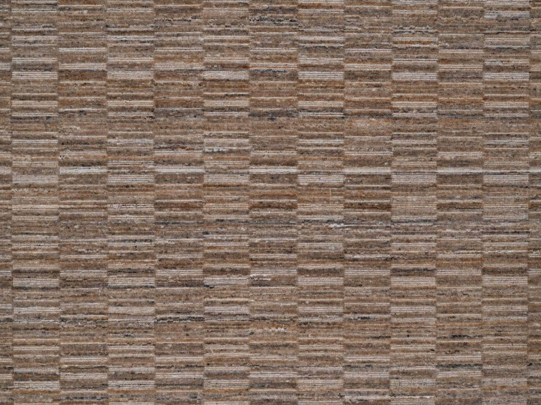 12'1" x 15'0" New Hand Loomed Brown Wool Rectangle Oriental Rug - MOA10292242