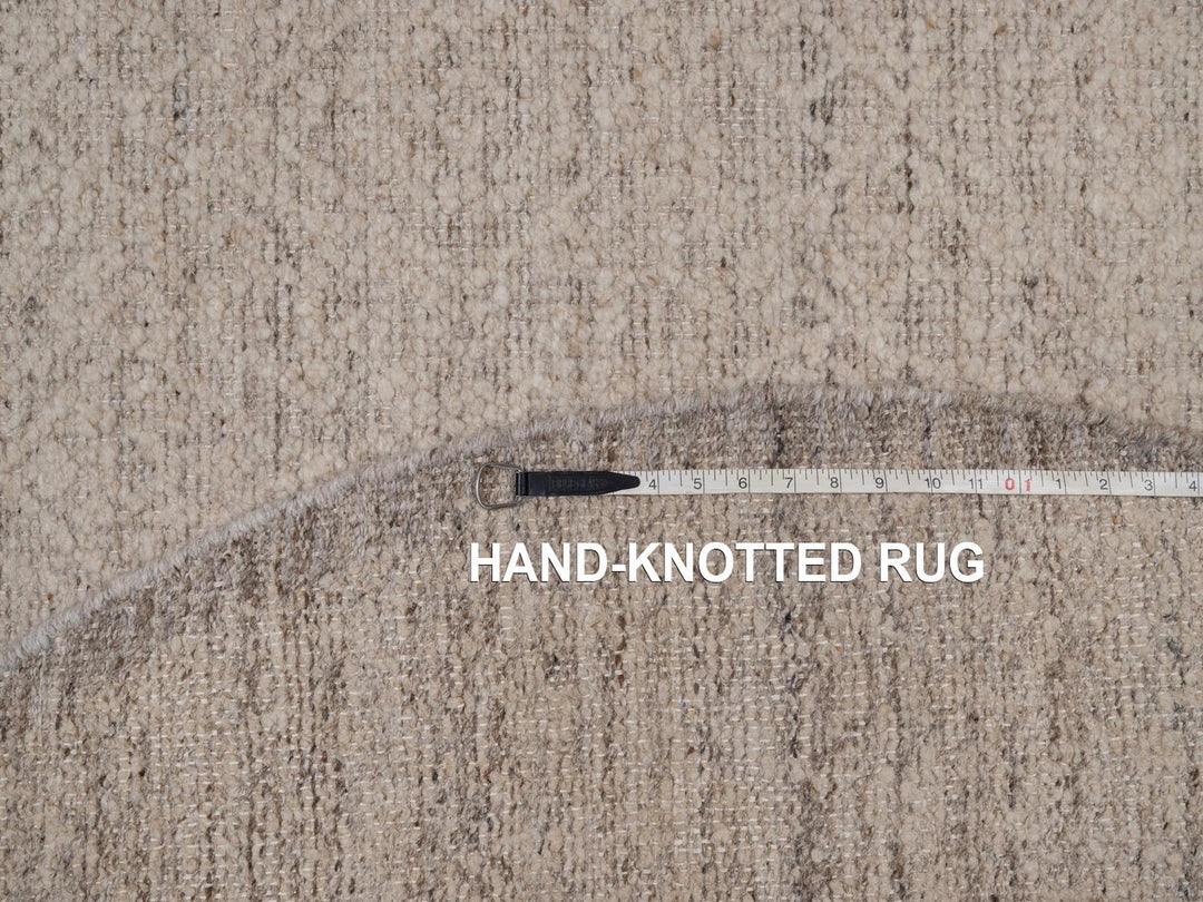 5'10" x 5'10" New Hand Knotted Brown Wool Round Oriental Rug - MOA10292245