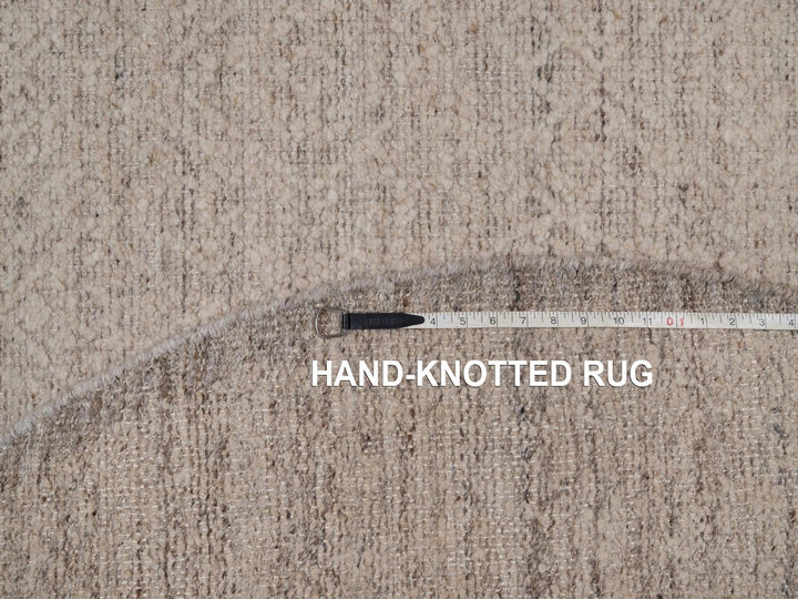 5'10" x 5'10" New Hand Knotted Brown Wool Round Oriental Rug - MOA10292245