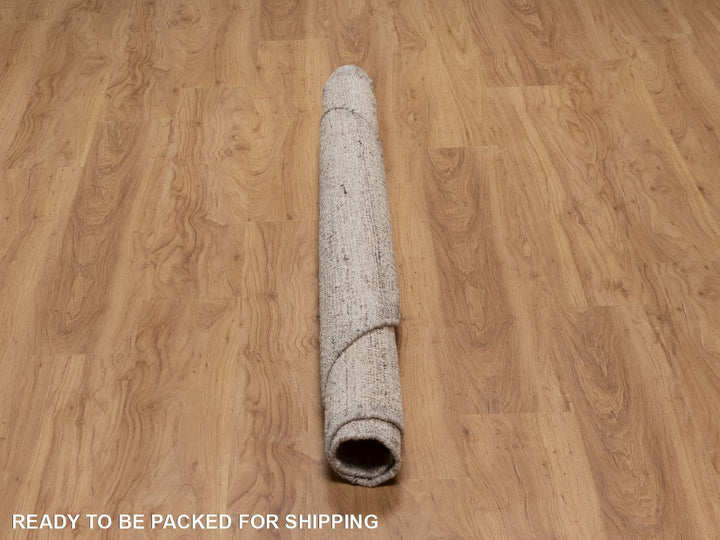 5'11" x 5'11" New Hand Knotted Brown Wool Round Oriental Rug - MOA10292246