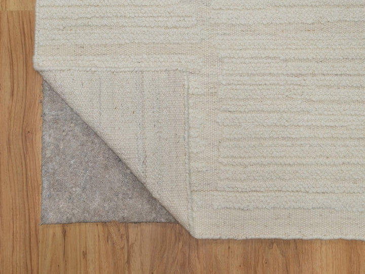 2'7" x 11'11" New Hand Knotted Ivory Wool Runner Oriental Rug - MOA10292247