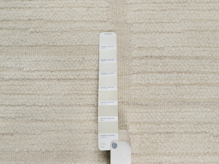 2'7" x 11'11" New Hand Knotted Ivory Wool Runner Oriental Rug - MOA10292247