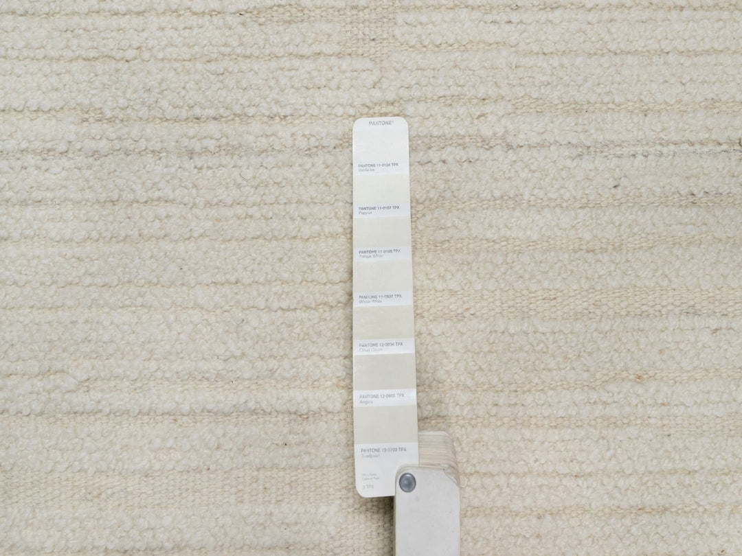 2'6" x 10'2" New Hand Knotted Ivory Wool Runner Oriental Rug - MOA10292250