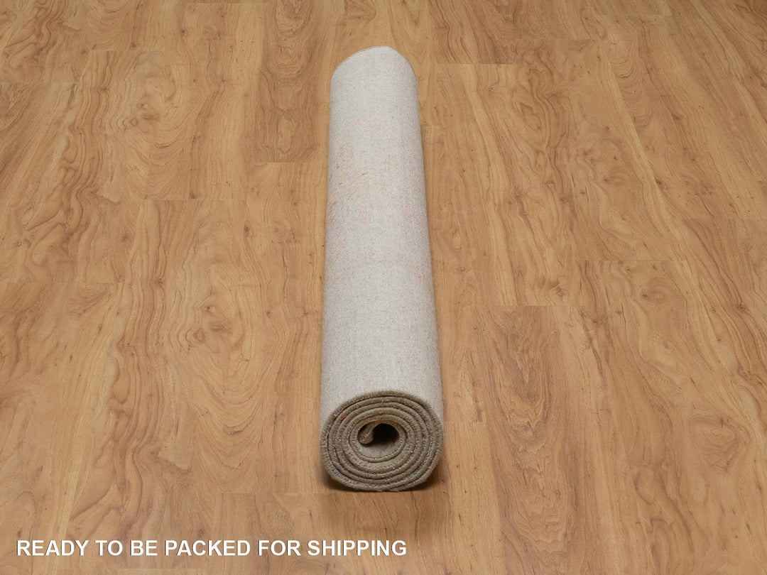 5'0" x 6'11" New Hand Knotted Pink Wool & Silk Rectangle Oriental Rug - MOA10292253