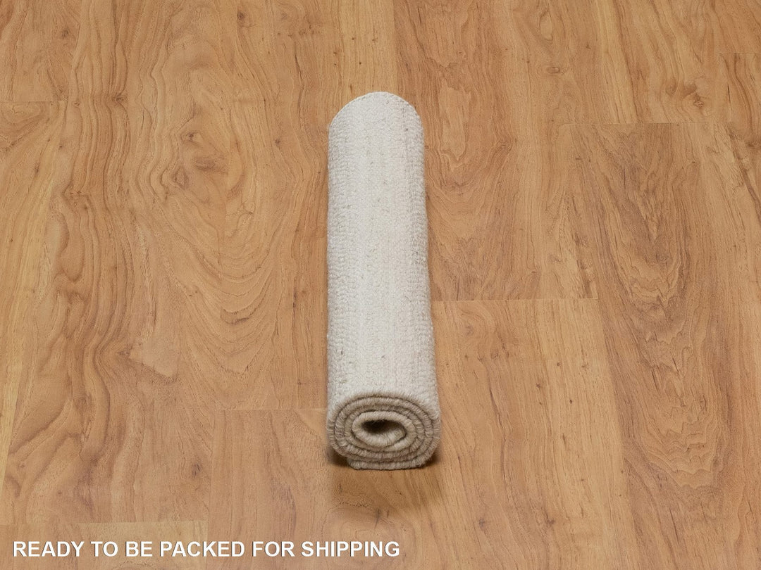 2'0" x 3'1" New Hand Knotted Ivory Wool Rectangle Oriental Rug - MOA10292255